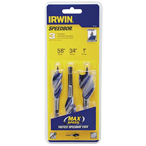 Speedbor IRWIN Tools 1877241 SPEEDBOR MAX Wood Drilling Bits, 4-inch3-Piece Set
