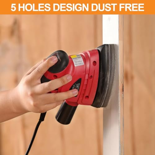 POLIWELL Mouse Sanding Interface Pad 5 Pack 5 Holes Hook and Loop