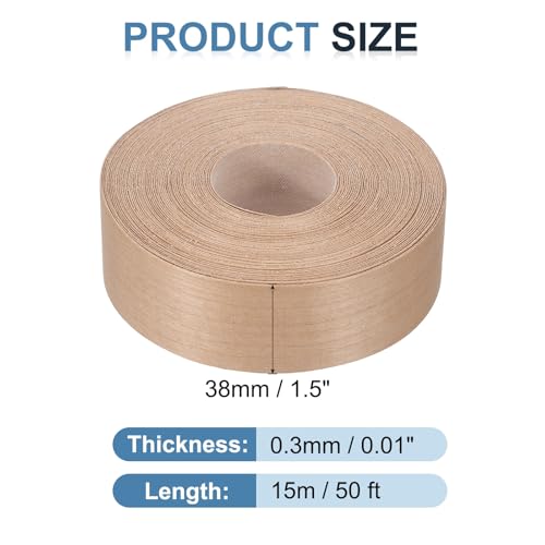 PATIKIL Cherry Edge Banding, 1-1/2 Inch x 50 ft Wood Veneer Tape Pre-glued Flexible Plywood Edge Banding with Hot Melt Adhesive for Furniture Restoration