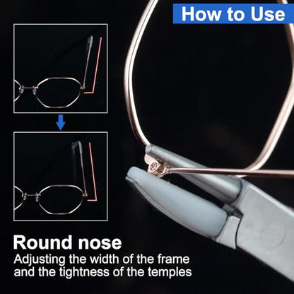 Round & Flat Nose Nylon Jaw Eyeglasses Frame Pliers 2 PCS - size: 2 piece