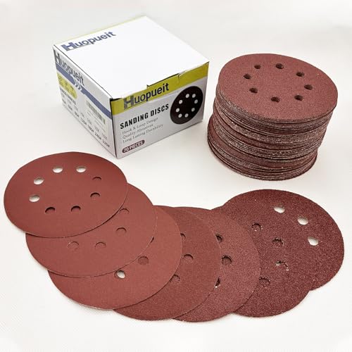 5 Inch Hook and Loop Sanding Discs Sandpaper 40-320 Grits, 70 PCS