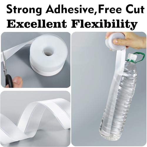 Silicone Seal Weather Stripping Tape 16.5 Feet Strip Bottom Draft Insulation Stopper Tape Weatherproof Soundproof for Door or Window Bathroom Shower Glass Gaps（25mm*5m） - size: 25 mm x 5 m