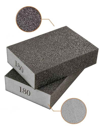 12Pcs Sanding Block Sponge Set, Reusable Sandpaper for Wood & Drywall - color: Gray