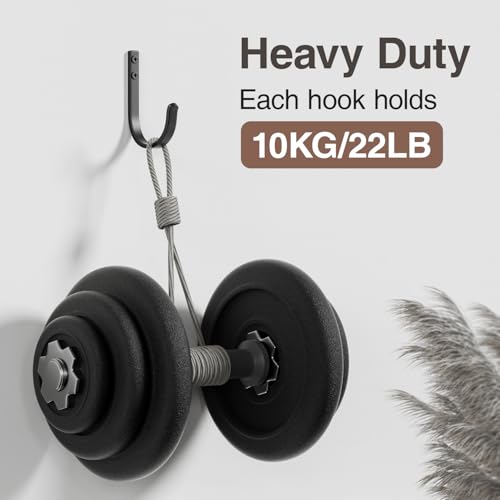 10-Pack 22LB Wall Hooks for Hanging Towel/Coat, Black - color: Black, size: 10 Pack