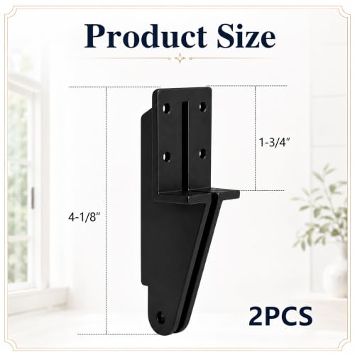 2Pcs Door Jamb Bracket Hardware, Storm Door Closer Bracket Replacement - color: 2 Black