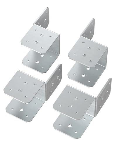 4x4 Pergola Post & Joist Anchor Bracket Kit Galvanized 4-Pack - color: Galvanized-4 Pcs