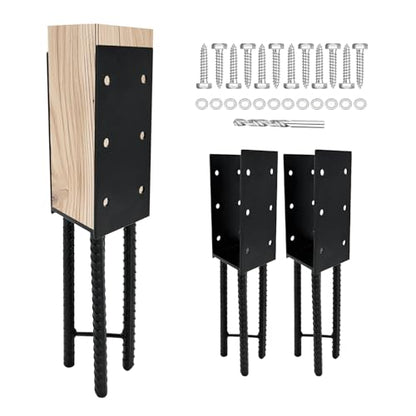 2Pack Heavy Duty Wet Concrete Post Base for 6x6 to 4x4 Wood Post