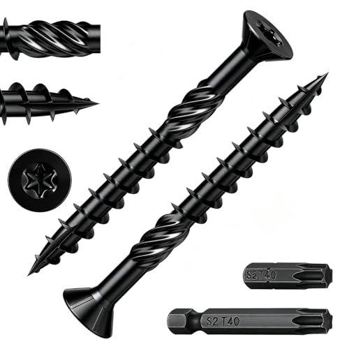 Wensilon 5/16 * 3" Black Deck Screws (1pcs) 2lbs 8x75mm - color: Black, size: 5/16*3"