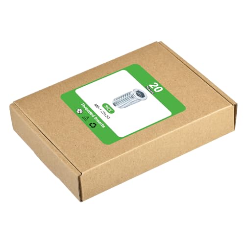 uxcell 20Pcs Threaded Inserts, M8-1.25x30 Zinc Plated Carbon Steel Hex Socket Drive Screw-in Nut Threaded Inserts for Wood Working Tool and Accessories - size: M8-1.25x30mm