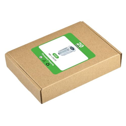 uxcell 20Pcs Threaded Inserts, M8-1.25x30 Zinc Plated Carbon Steel Hex Socket Drive Screw-in Nut Threaded Inserts for Wood Working Tool and Accessories - size: M8-1.25x30mm