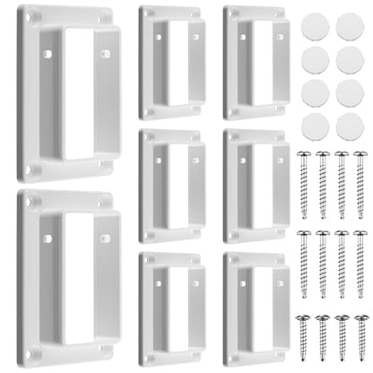 Sasylvia 8 Pcs 2" x 3.5" White Vinyl Fence Brackets, Slotted Handrail Bracket Kit with Screws for Deck Railing, Vinyl Fencing Panel to Post Connection, Mount to Wall Vertical Flat Surface