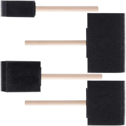 4 Pcs Foam Paint Brushes, 1" 2" 3" 4", Black