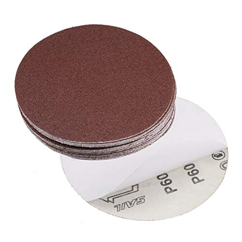 uxcell 6" PSA Sanding Discs 60 Grits Self Stick Aluminum Oxide Sandpaper for Random Orbital Sander Wood Metal Dry Polishing 20pcs - style: 60 Grit