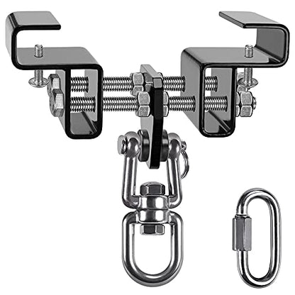 BeneLabel Punching Bag Hanger for I Beam 880 LBs Capacity Heavy Bag Mount Width Adjustable Boxing Bag Holder & Steel Beam Clamp for Beam - color: Hanger&Carabiner&360°Swivel(2 Pack)