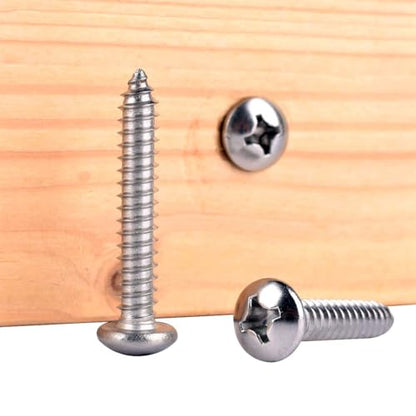 50Pcs #14 x 1-1/2" Phillips Pan Head Wood Screws 304 Stainless Steel 18-8 Self Tapping Screw - size: #14 x 1-1/2" (50pcs)