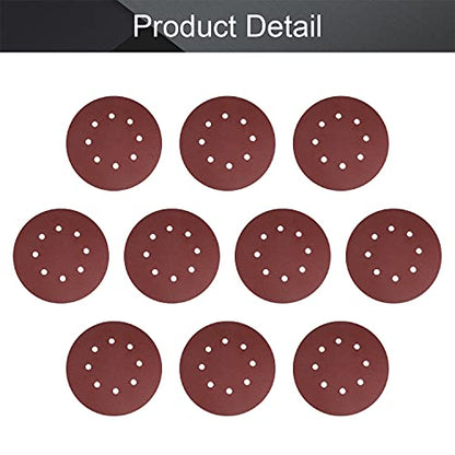 Utoolmart 10pcs 7 Inch 8 Hole Hook and Loop Sanding Disc 1500Grit Flocking Sandpaper for Random Orbit Sander - size: 1500 Grit