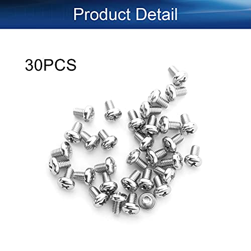 30Pcs M4-0.7 x 6mm Pan Head Phillips Machine Screws - size: M4 x 6mm