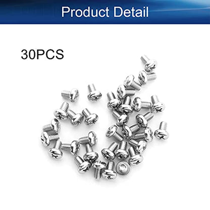 30Pcs M4-0.7 x 6mm Pan Head Phillips Machine Screws - size: M4 x 6mm