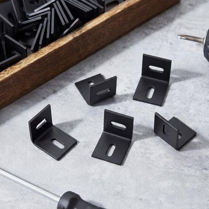 Dunzy Table Top Fastener Heavy Duty Connector, Classic, Black, 18 Pcs - color: Black