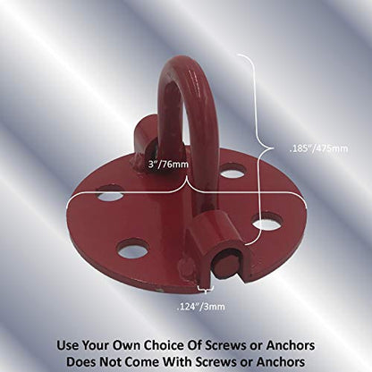 Keyfit Tools Low Profile Anchor Plate (4 Pack) Concrete Deck Patio Trailer Garage Floor Asphalt Driveway Bike Lock Anchor Point Use Your Screws Or Concrete Anchor & Tie Downs Ratchet Straps