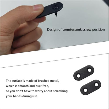 20 Pack Black Straight Brace, Flat Straight Bracket with Screws - color: Black