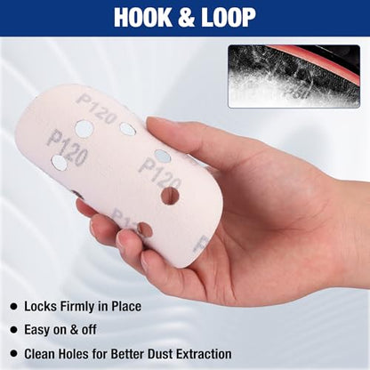 WORKPRO Sanding Discs, 5-Inch 120 Grit 8-Hole Hook and Loop, 100 Pack - style: 100PCS 5 Inch 120 Grit