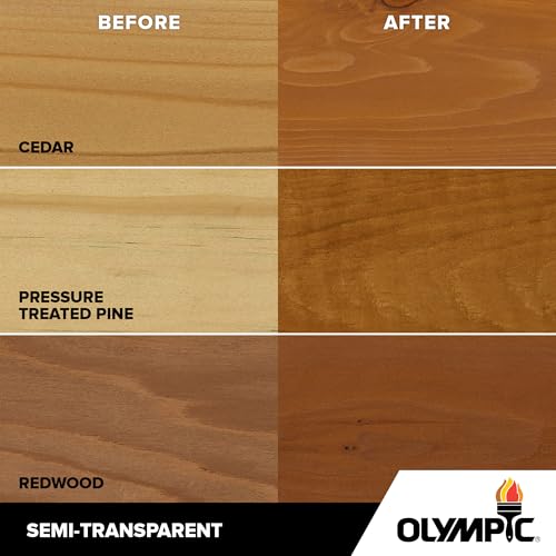 Olympic Maximum 1 gal Cedar Naturaltone Wood Stain & Sealer - color: Cedar, size: 1 Gallon, style: Semi-Transparent