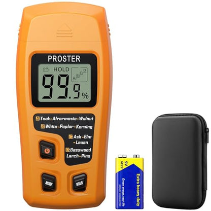 Proster Wood Moisture Meter 4 Modes 0-99.9% for Wood/Paper/Firewood