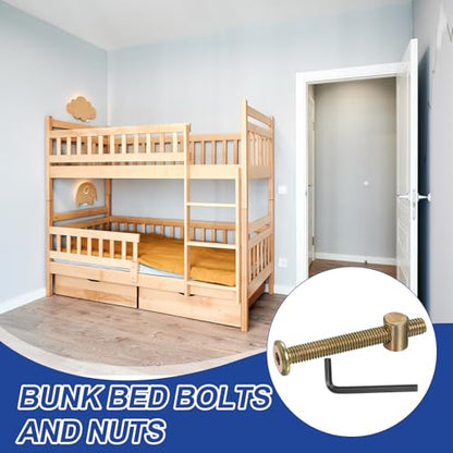 PATIKIL Bunk Bed Bolts and Nuts Kit M8x65mm Furniture Bolts Hex Drive 6Set - size: M8x65mm