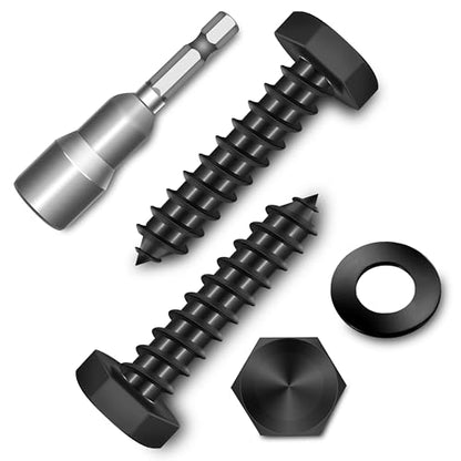 (20-Set) 1/4 x 1-1/4" Lag Screws, Stainless Steel Heavy Duty Hex Head Lag Bolts for Wood, Commercial/Industrial Grade 1/4 Bolts, Mounting Screws Bolts Kit, Black Oxided by Marysino - color: Black, size: 1/4" x 1-1/4"