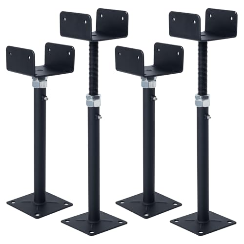 4 Pack Mini U-Shaped Screw Jack for 4x2, 4x4, 4x6 Joists - Adjustable Steel Telepost with U-Head, U-Shaped Floor Jack, U-Shaped Post Jack.11-15 Inch Adjustment Range - size: 11-15