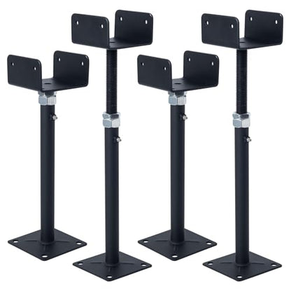 4 Pack Mini U-Shaped Screw Jack for 4x2, 4x4, 4x6 Joists - Adjustable Steel Telepost with U-Head, U-Shaped Floor Jack, U-Shaped Post Jack.11-15 Inch Adjustment Range - size: 11-15