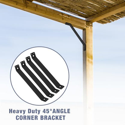 45-Degree Angle Bracket,4pcs 11.1"x1.5" Corner Brace Support - size: 11.1" x 1.5"