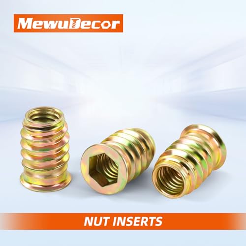 M8 x 15mm Threaded Inserts for Wood, Nut Inserts, Hex Drive, 40 PCS - size: M8 x 15mm