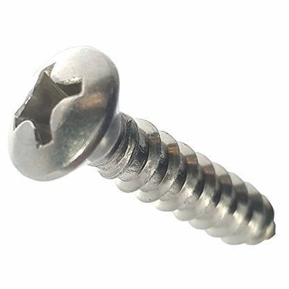 #14 x 1-1/2" Oval Head Sheet Metal Screws, Phillips Drive, Stainless Steel 18-8, Full Thread, Bright Finish, Self-Tapping, Quantity 50 By Fastenere - size: #14 x 1-1/2" (50 Pack)