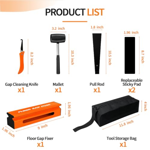 Floor Gap Fixer Tool Kit for Laminate Floors with Storage Bag & Nano Pads