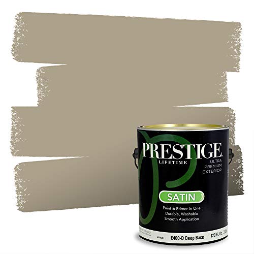 PRESTIGE Exterior Paint and Primer in One, Eagle Ridge, Satin, 1 Gallon - color: Eagle Ridge, size: 128 Fl Oz (Pack of 1)