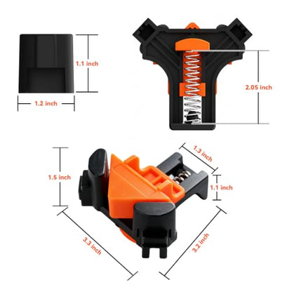 4Pcs Corner Clamps, 90° Wood Clamps for Woodworking, Orange