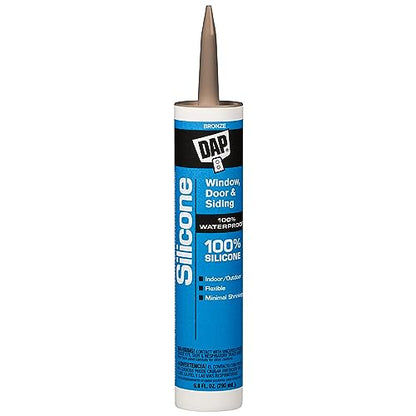 DAP 100% Silicone Rubber Window, Door, and Siding Sealant, Bronze 9.8 Oz (7079808647) - color: Bronze, size: 10.1 oz