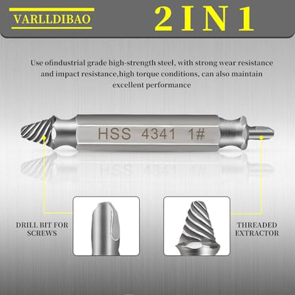 10 PCS Damaged Screw Extractor Set,6 PCS Screw Extractor Remover Kit and 4 PCS Left-Hand Twist Drill Bit Kit for Stripped Screws & Drill Bit