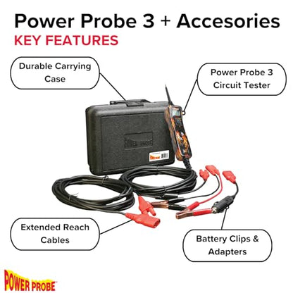 Power Probe 3 Circuit Tester Kit with Case & Accessories (PP319FIRE) - color: Fire - Limited Edition