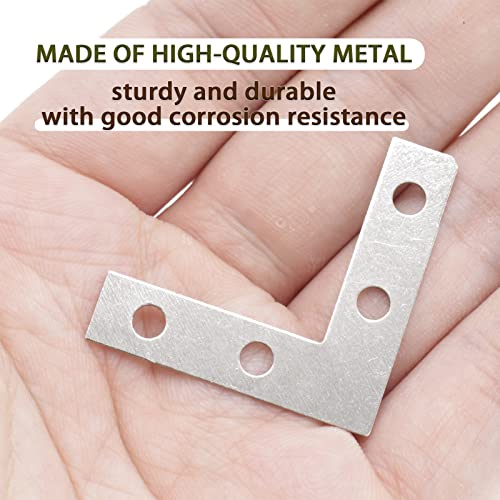40-Pack L Corner Brackets Gold 1.5inch Iron Decorative Brace Silver - size: Silver