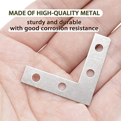 40-Pack L Corner Brackets Gold 1.5inch Iron Decorative Brace Silver - size: Silver