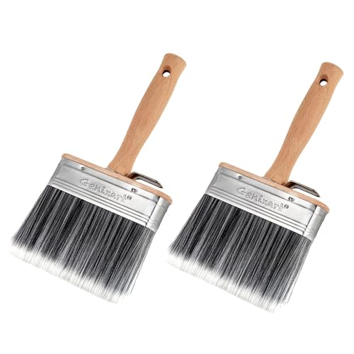 Genixart Deck Stain Brush for Wood, Lime Wash Paint Brush, 5-inch, 2 Pack