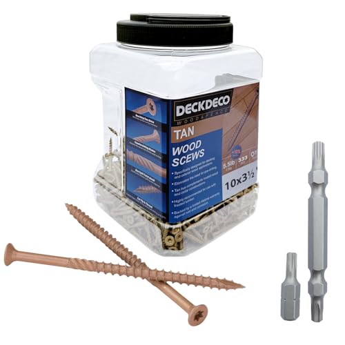 DECK DECOWood Screws#10 x3-1/2"Exterior Deck Screws 314pcs(approx)5.5lb/Box - size: #10x3-1/2"