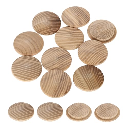 uxcell 20Pcs Wood Button Plugs, 28mm / 1.1" Hardwood Screw Hole Plug Mushroom Wooden Caps Buttons Ash Wood Plug for Furniture Woodworking Craft Decor (35mm x 28mm)