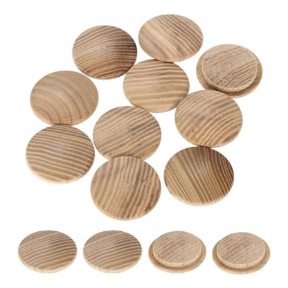 uxcell 20Pcs Wood Button Plugs, 28mm / 1.1" Hardwood Screw Hole Plug Mushroom Wooden Caps Buttons Ash Wood Plug for Furniture Woodworking Craft Decor (35mm x 28mm)