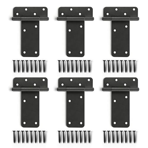 6 Pack 6" Door Hinges,280 Lbs Capacity Heavy Duty Gate Hinges - size: 6"- 6 pcs-Matte black