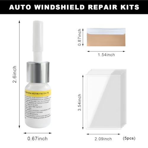 Yourkar Windshield Repair Kit, Quick Repair Resin Liquid for Windshield Glass Chip Scratch, Repair Fluid Resin Filler for Fixing Window Star-Shaped Crack, Car Accessories (White) - color: White, 1pcs