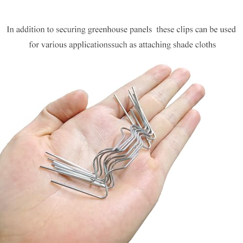 70 Pieces Stainless Steel Greenhouse Panel Clips Greenhouse Glazing Clips Wire Clip Thick Gauge Wire W Type Clip Stability High Tensile for Harbor Freight 2.95 inch/7.5cm